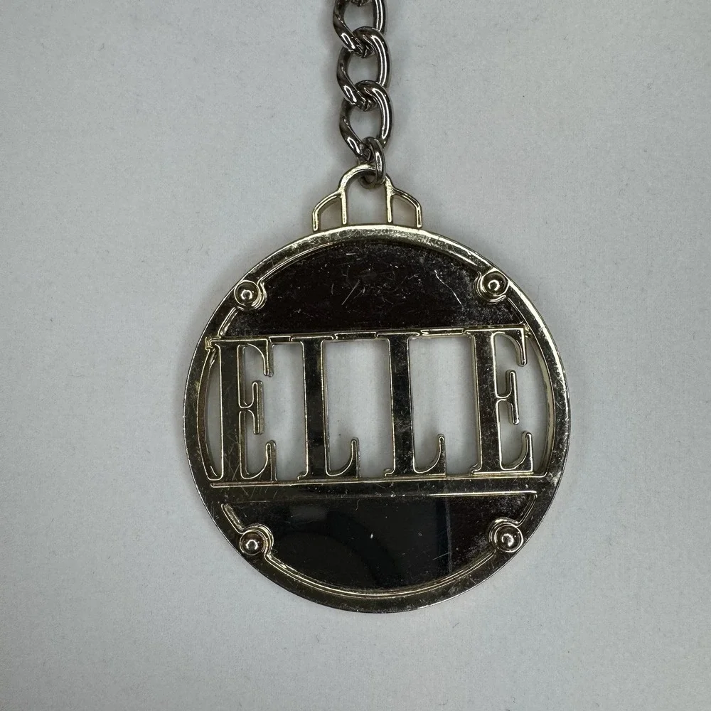 Elle Logo‎ KEY FOB Purse CHARM Gold-tone Circle 2.25